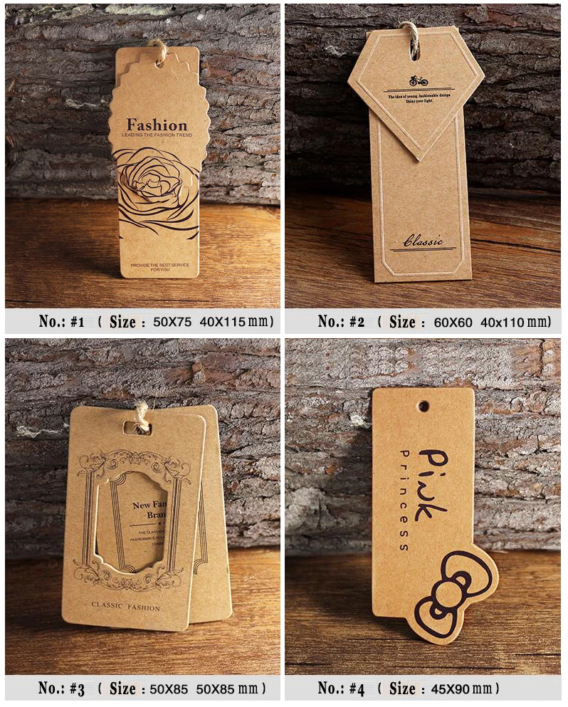 Double Kraft Hang Tags, Kraft Label, Customized Label Tag, Kraft Gift Tags - Set of 50