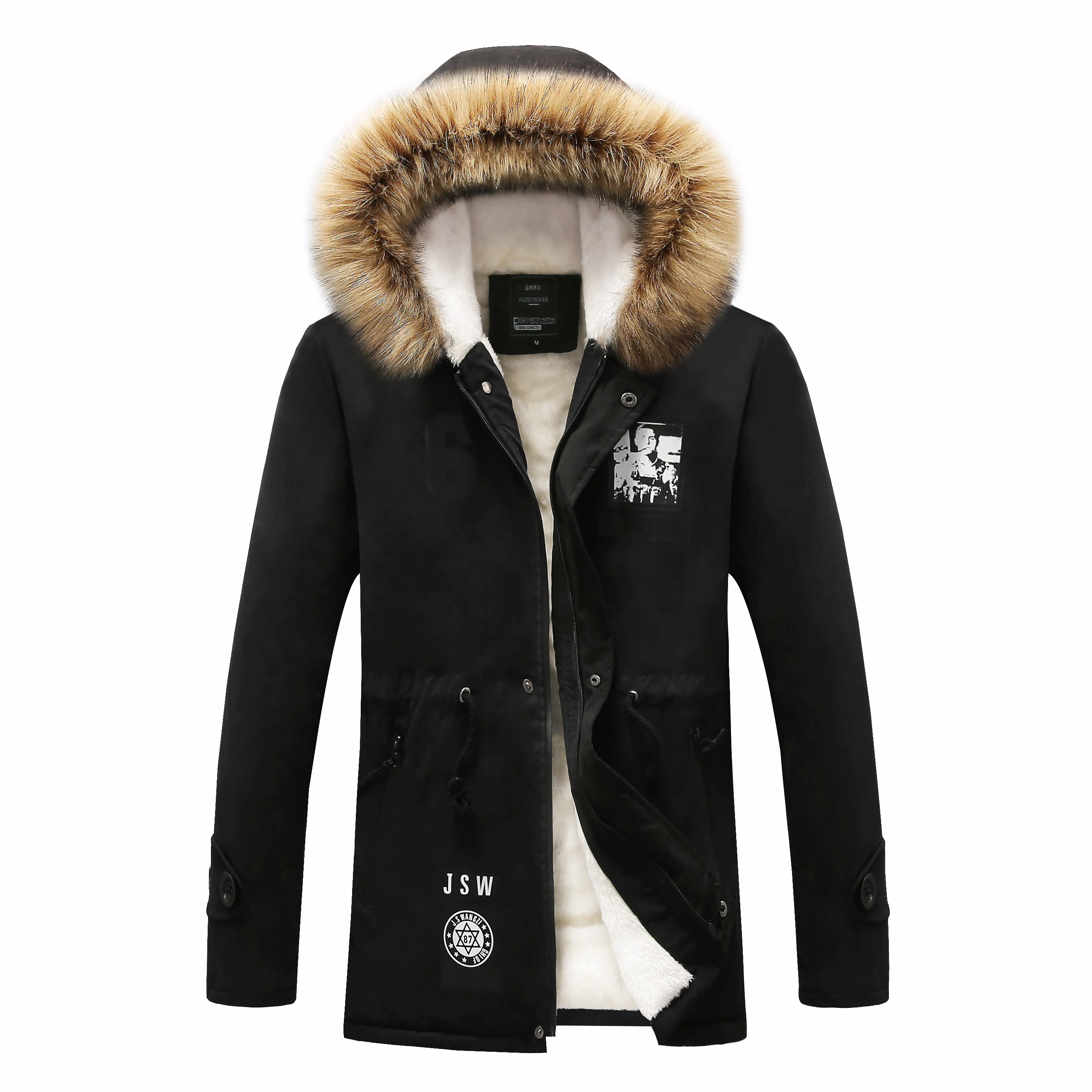 Parkas à capuche décontractés pour hommes avec doublure en fourrure, veste chaude, manteau d\'optique, vêtements pour les amoureux de Chester, hiver,