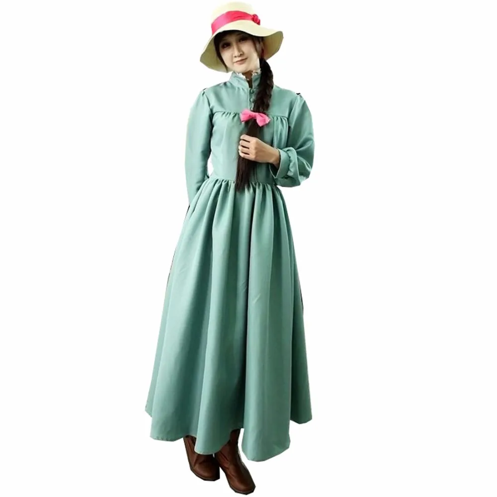 

2024 Anime Sophie Cosplay Women Costume Long Dress With Hat