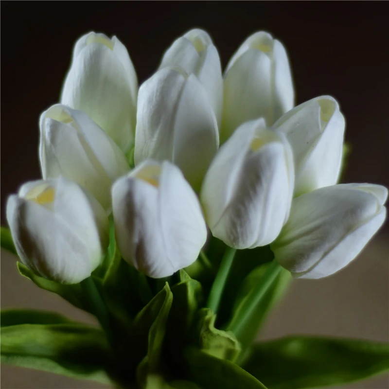 30pcs black Tulips Artificial Flowers Real touch PU artificiales para decora Bouquet home Wedding decoration faux flowers