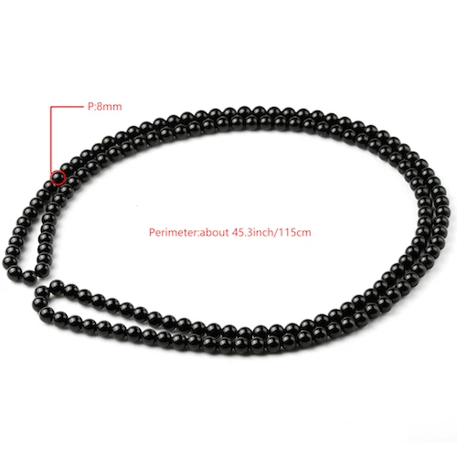 Handmade Bright Black Onyx Natural Energy Stone Beads Knot Long Necklace For Men Women Lucky Unisex Jewelry New Arrivals