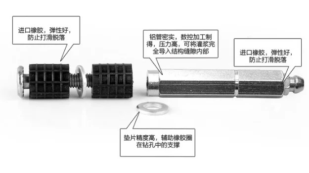 콘크리트 누설 용 주입 포장기 10x100mm stanch injection 효율적인 건물 균열