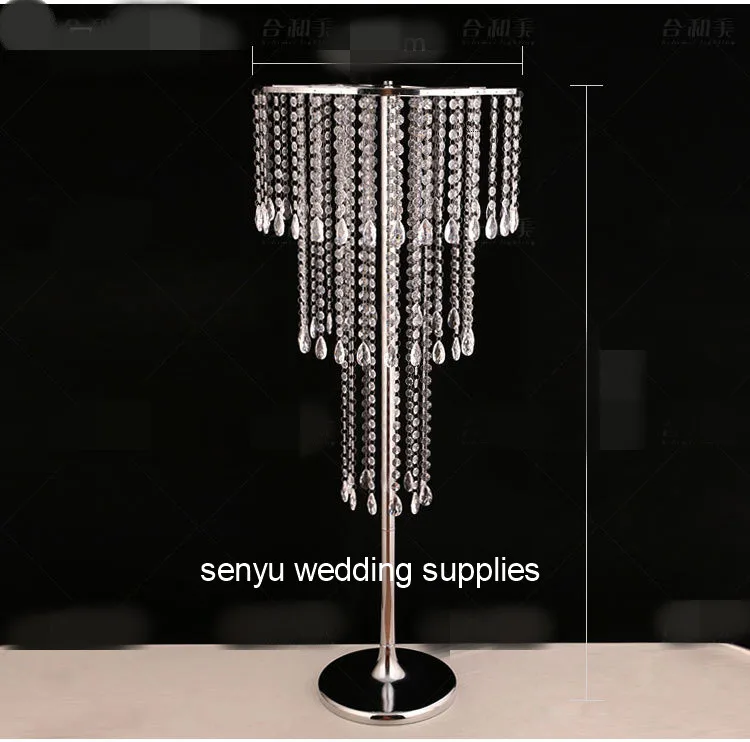 

New style Elegant tall hanging crystal column flower stand table top wedding centerpiece sunyu0116