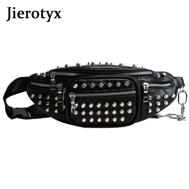 Punk Handbag Waist Pack Waist Bag Rivets Punk Purse Fanny Pack Pu Rivet Waist Packs Waist Packs Aliexpress