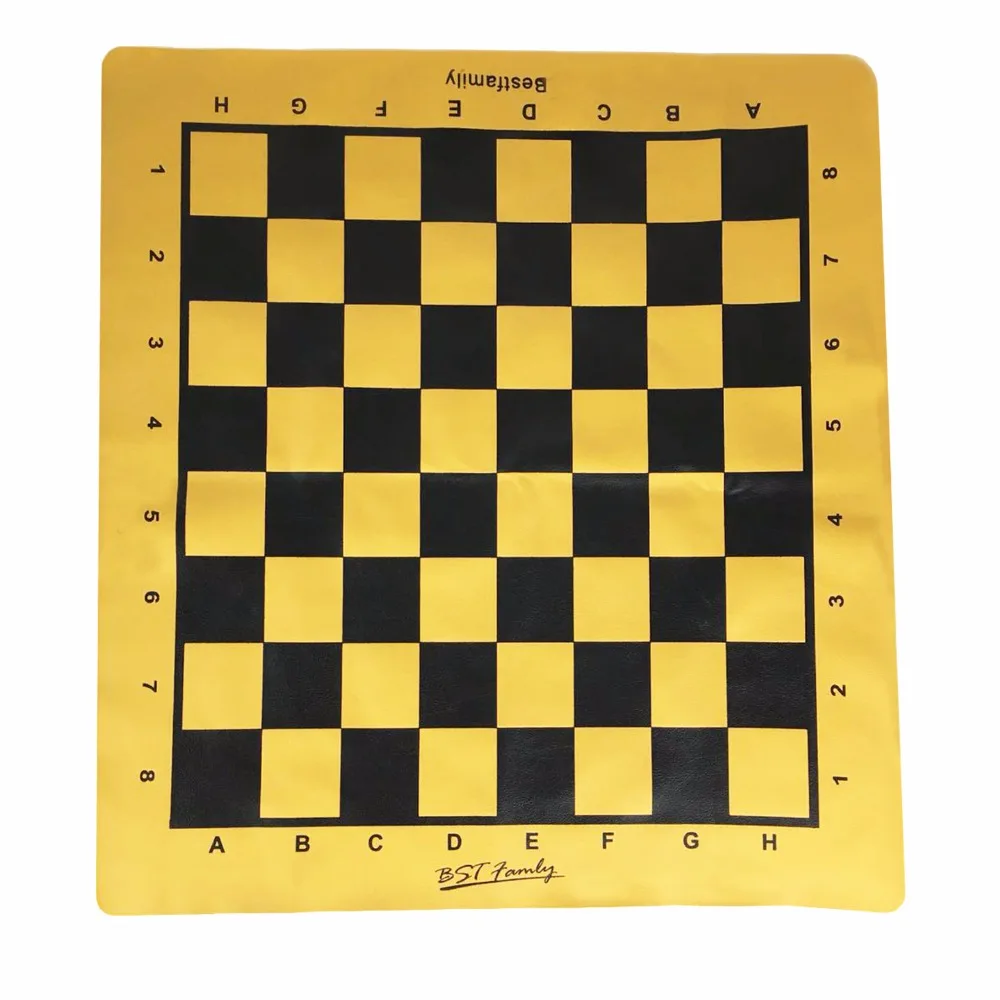 BSTFAMLY PU Plastic Chess Game 46*50cm Chessboard 45*50mm Checker Folding Checkers Board Shogi International Chessboard IB4