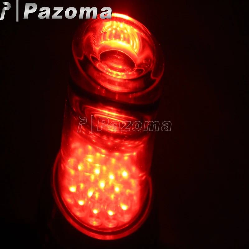 Motorcycle Glass Lens Red LED Vintage Tail Stop Light Motorbike Taillight for Harley Chopper Old School Bobber Cafe Racer