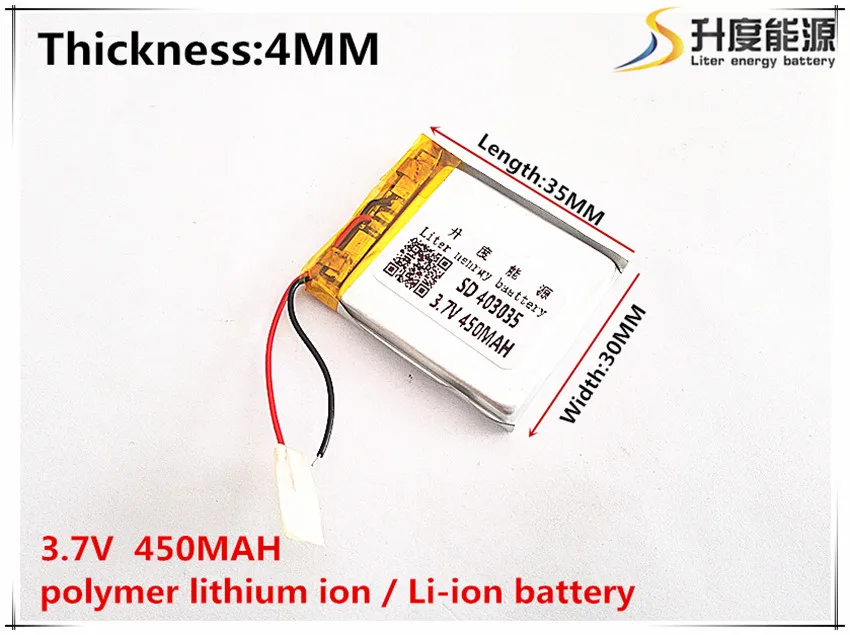 5pcs [SD] 3.7V,450mAH,[403035] Polymer lithium ion / Li-ion battery for TOY,POWER BANK,GPS,mp3,mp4,cell phone,speaker