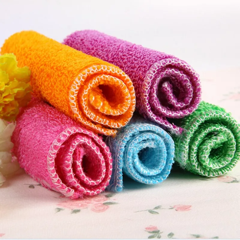 5/10/15/20PCS Bamboo Fiber Dish Cloth High Efficient Anti-grease Cleaning towel Washing Towel Magic Kitchen Cleaning Wiping Rag