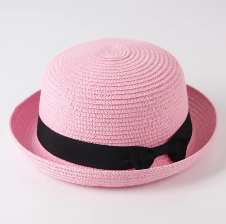 Hot Parent-child ear Sun Hat Cute Children Sun Hats Bow Hand Made Women Straw Cap Beach Big Brim Hat Casual Glris Summer Cap