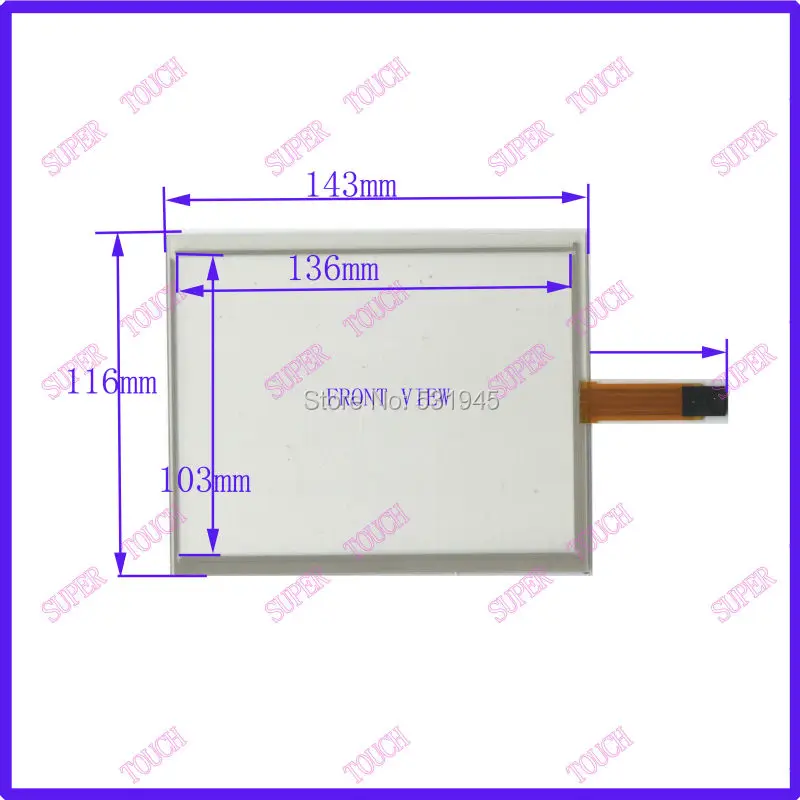 

ZhiYuSun 6,4 дюйма для PD064VT5 143 мм * 116 мм 4 провода сенсорный экран для gps стекло 6,4 Сенсорная панель 143*116