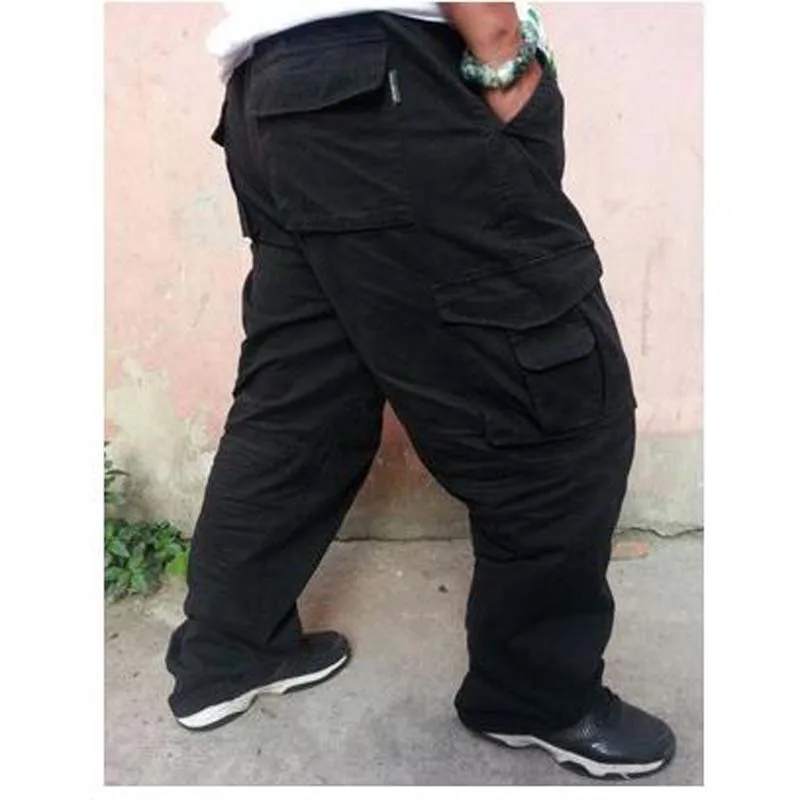 XL EXTRA GROßE Männer Hosen Lose Overalls Plus Größe Mann Cargo-Hosen Fett Männlich männer hosen Kausal Lange Hosen