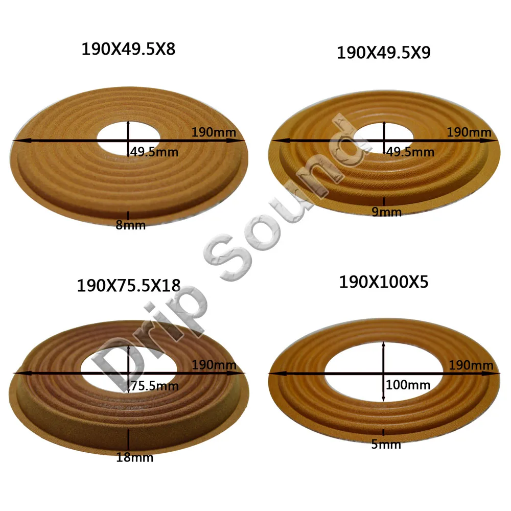 2pcs 190x49.5/190x75.5/190x100mm Elastic Wave Loudspeaker Subwoofer Woofer Bass Speaker Repair Spider Damper