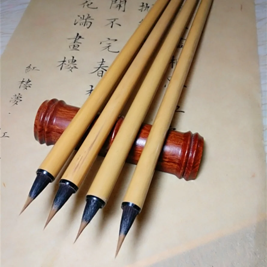 1 piece Top Chinese Calligraphy Brushes pen Mixed hair brush with red wood holder for painting calligraphy Art supply