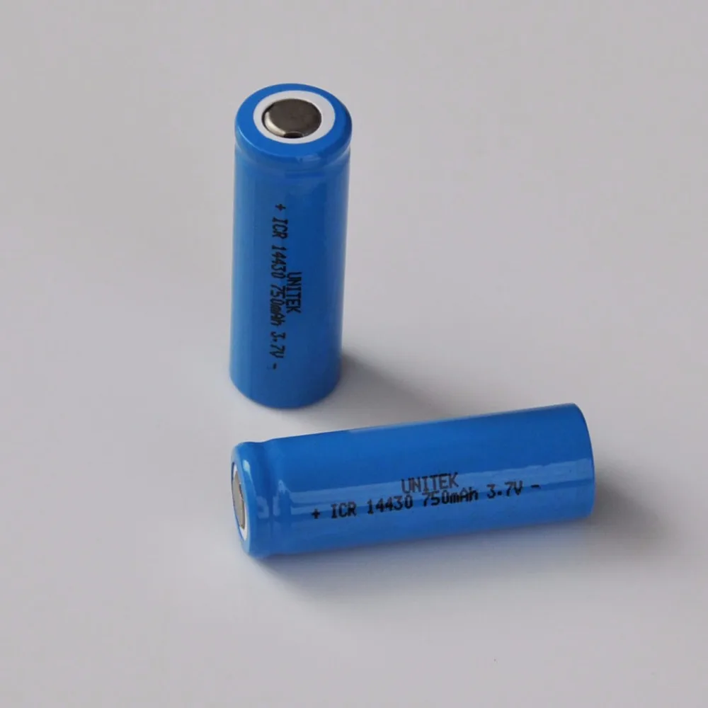 2-10PCS 3.7V lithium ion rechargeable battery 14430 4/5AA li-ion cell baterias pilas 750MAH for led flashlight digital device