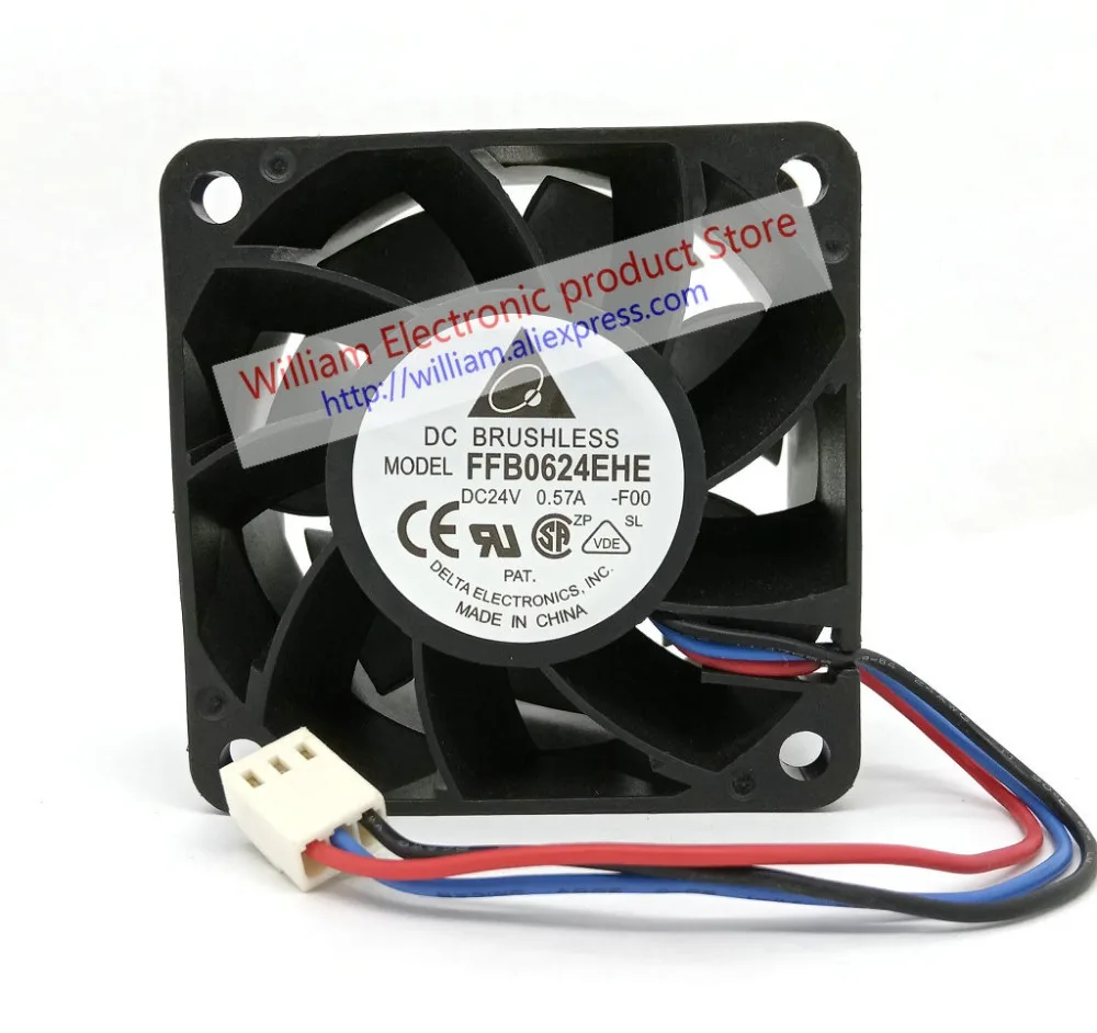 Original FFB0624EHE F00 DC24V 0.57A 60*60*38MM Inverter Cooling Fan