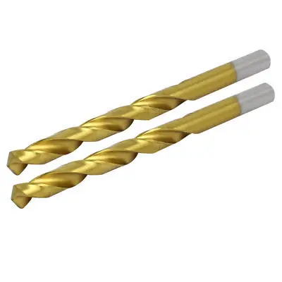 

8.8mm HSS-6542 Titanium Plated 2-Flute Straight Shank Twist Drill Bit 2 Pcs