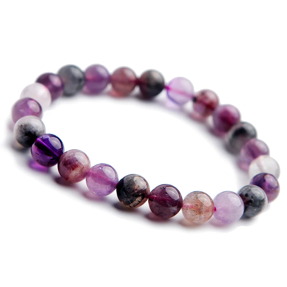 

Natural Auralite 23 Cacoxenite Bracelet Jewelry For Women Men Gift Crystal Canada Beads Energy Gemstone Strands AAAAA 7-8mm