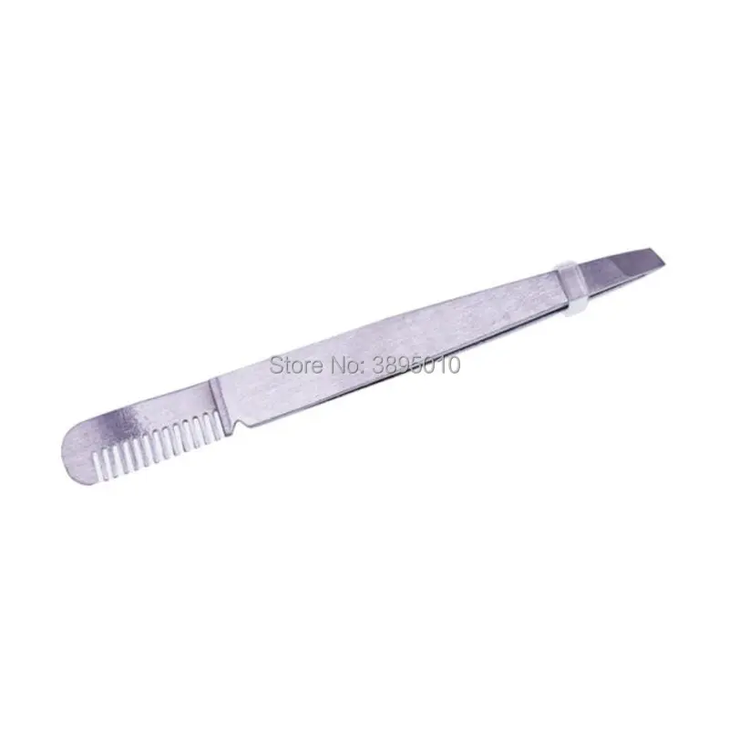 Pince à épiler avec brosse à sourcils, en acier inoxydable, pour Extension de cils, F1120