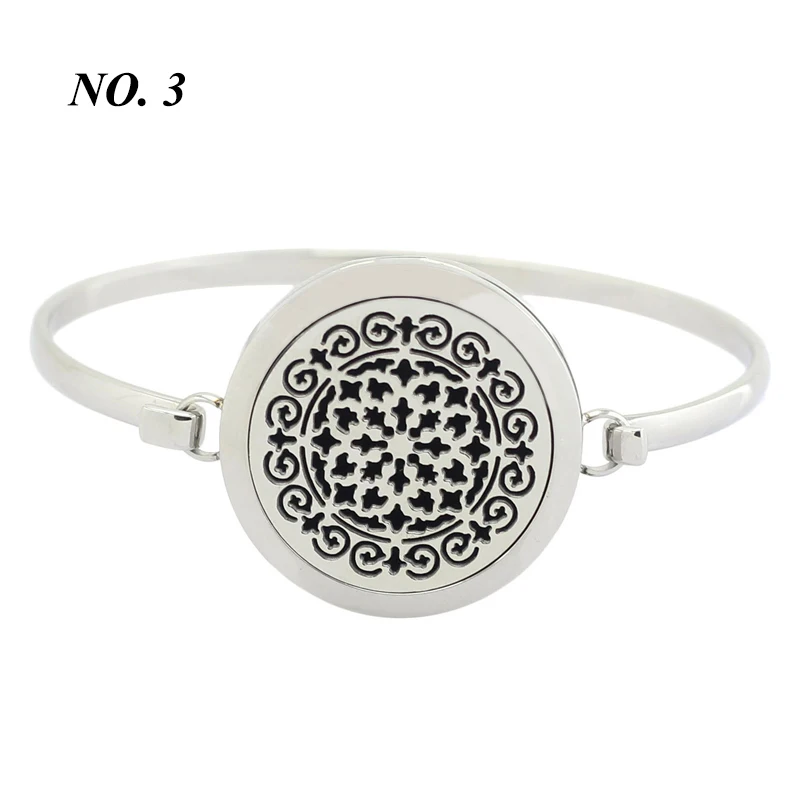 25MM 30MM Stainless Steel Bracelet Essential Oil Diffuser Bracelet for Women Aroma Bracelet Bangles free with 5pcs pads