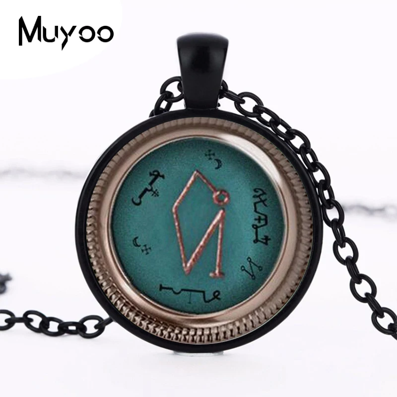 Archangel Uriel Sigil glass Necklaces fashion Round Chain Necklace for men Vintage pendant Jewelry husband gift HZ1