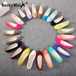 Slip On Women mieszkania buty cukierki kolor szpiczasty nosek kobiece mokasyny buty w dużych rozmiarach kobieta wiosna stado panie mieszkania baletowe WSH2214