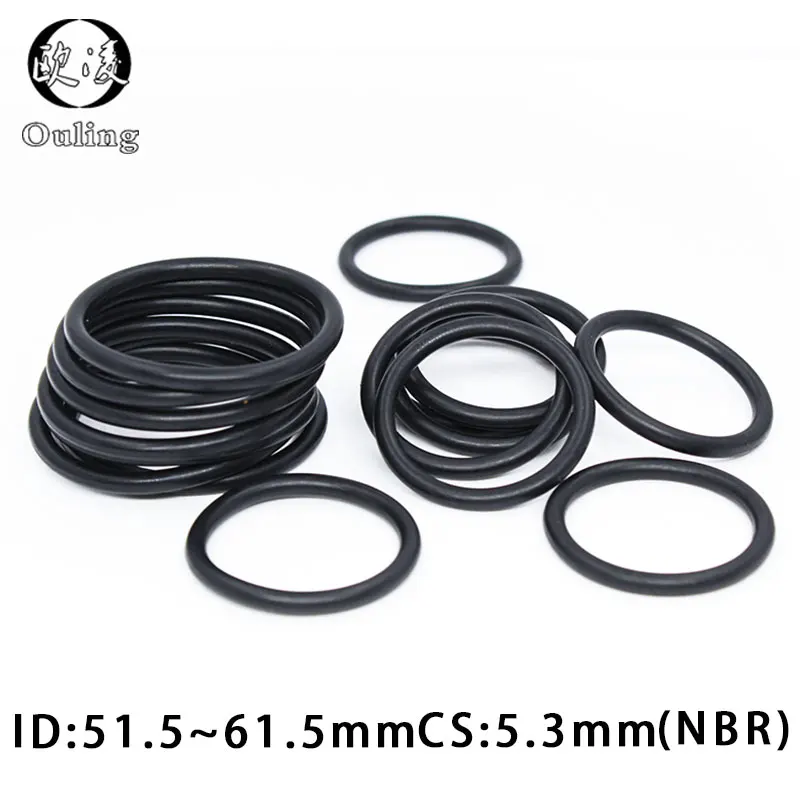 

10PC/Lot Rubber Ring NBR O-Ring Sealing CS 5.3mm ID51.5/53/54.5/56/58/60/61.5mm Nitrile O Ring Seal Oil Ring Gasket Washer