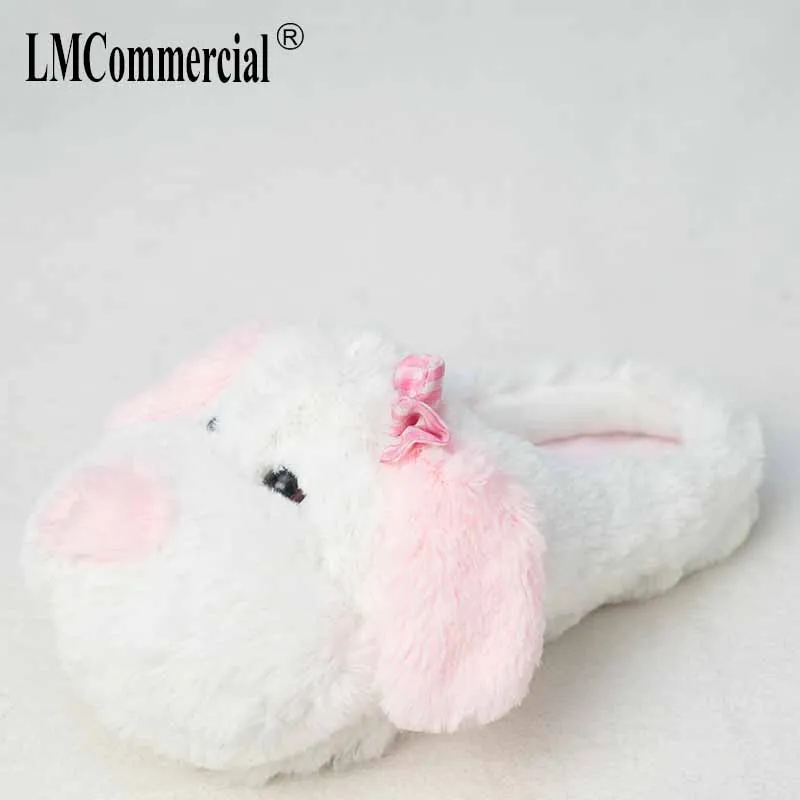 Winter Warm Soft Indoor Floor Slippers Women Men Children Shoes Paw Funny Animal Christmas Plush Home Shoes Dog Slippers