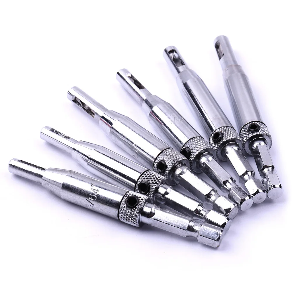 Brocas para centralização automática de alta qualidade, 6 tamanhos 1/4, hss, conjunto de brocas para porta de armário, 5/64 ", 7/64", 9/64 ", 11/64"