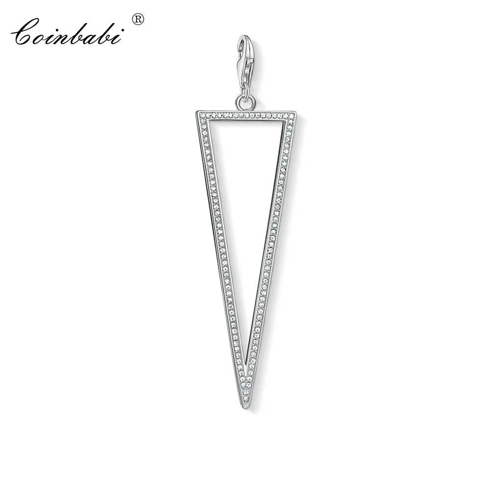 

Charm Pendant Triangle Hollow,2019 Fashion Jewelry Trendy Real Authentic 925 Sterling Silver Gift For Women Girl Fit Bracelet