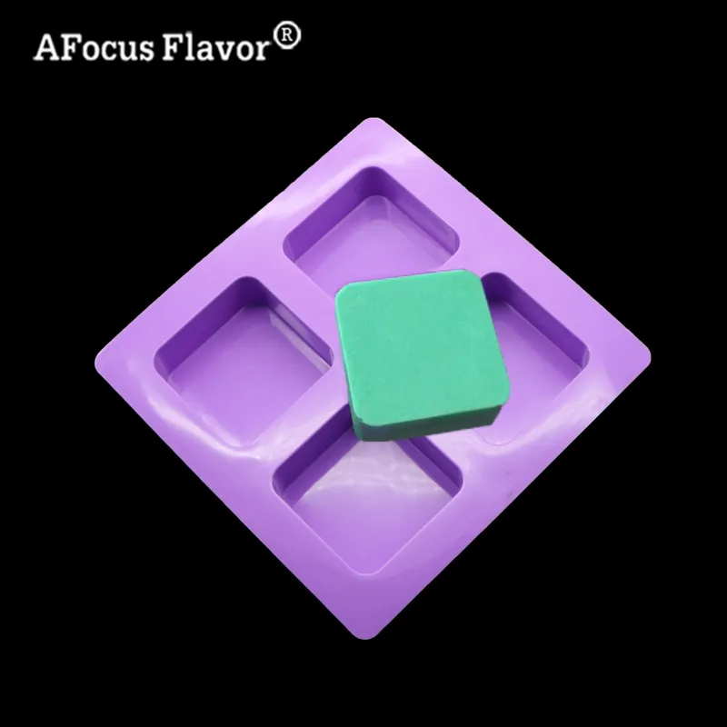 1 Pc 4 Square Rectangular Cavity Silicone Mold Soap Mold Chocolate Fondant Cake Decoration Food Kitchen Decoration Cake Tools