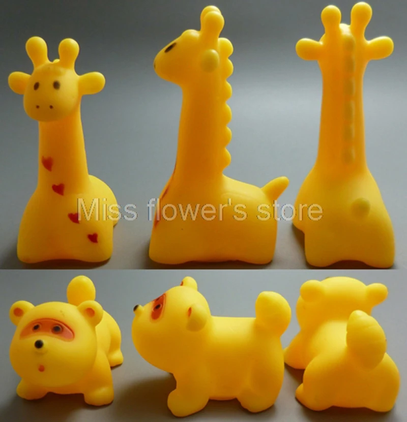 Cute Animals Kids Toy Soft Rubber Float Sqeeze Sound Baby Wash Bath Swimming Play Dog Cat Toys