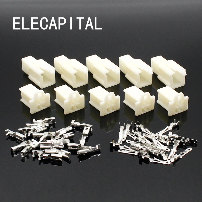 10set/lot 2.8mm 4 pin Automotive 2.8 Electrical wire Connector Male Female cable terminal plug Kits Motorcycle ebike car