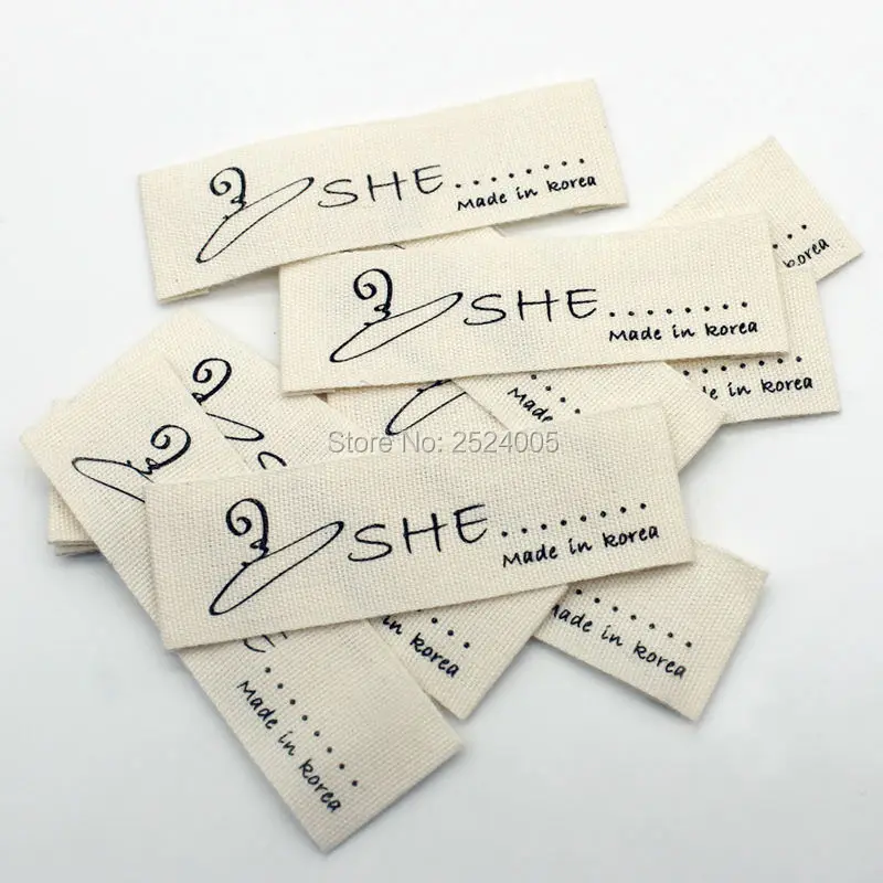 Free shipping custom printed cotton labels/garment clothing tags/collar labels/brand name printing/logo 1000 pcs a lot