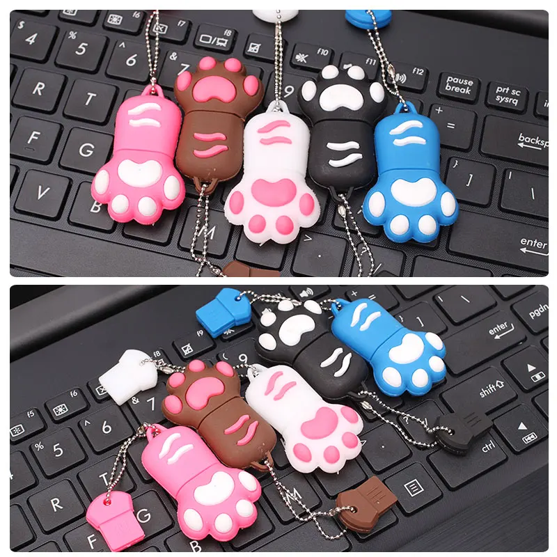 Cartoon Bear Claw Shape USB Flash Drive pen drive 4gb 8gb 16gb 32gb 64gb USB 2.0 Flash Memory stick bear\'s footprints Pendrives