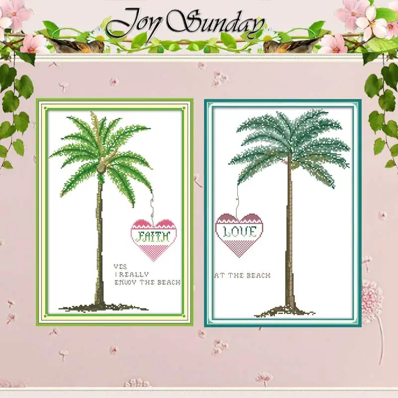 Love Tree Scenery Patterns Counted Cross Stitch Set DIY 11CT 14CT 16CT Stamped DMC Cross-stitch Kit Embroidery Needlework