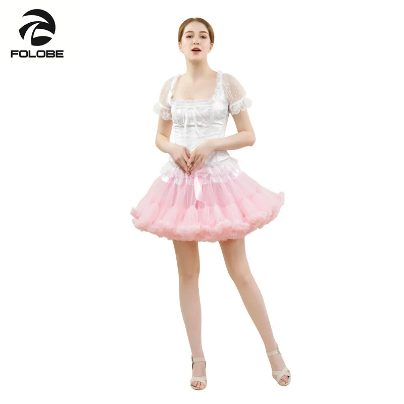 FOLOBE Adult petticoats crinolines wedding dress Vintage Short Mini Tulle Skirt Underskirt Rockabilly Tutu Wedding Accessories