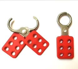 masterlock Lockout Hasp 1'' hasp ,aluminium body , scissor action 25mm dia jaws, red plastic coated