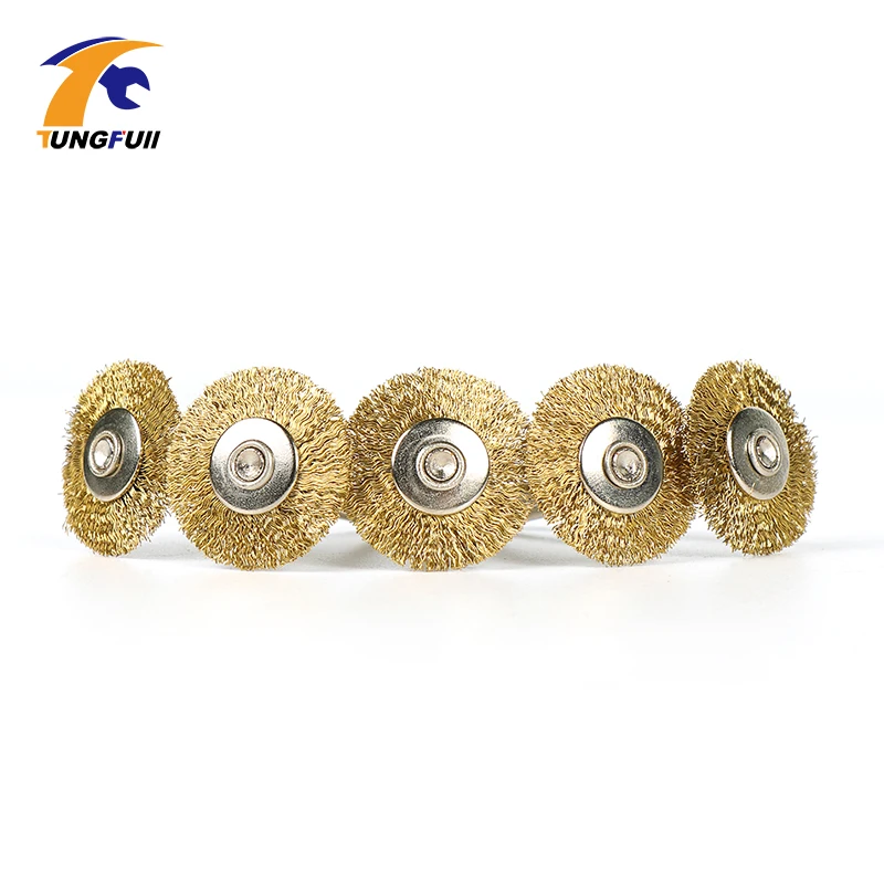 Tungfull 15Pcs แปรงล้อเลื่อนแปรงสำหรับเครื่องบดโรตารี่เครื่องมือทางไฟฟ้าแกะสลัก Dremel อุปกรณ์เสริมโลหะ