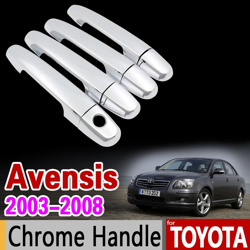 

for Toyota Avensis 2003 - 2008 Chrome Door Handle Cover Trim Set T250 T25 2004 2005 2006 2007 Accessories Sticker Car Styling