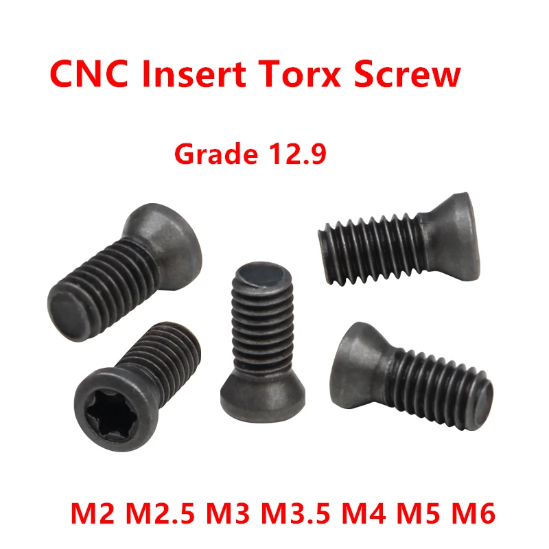 50pcs M2 M2.5 M3 M3.5 M4 M5 M6 CNC Tool screw, Insert Torx Screw for Replace Carbide Inserts CNC Lathe Tool Bar screw