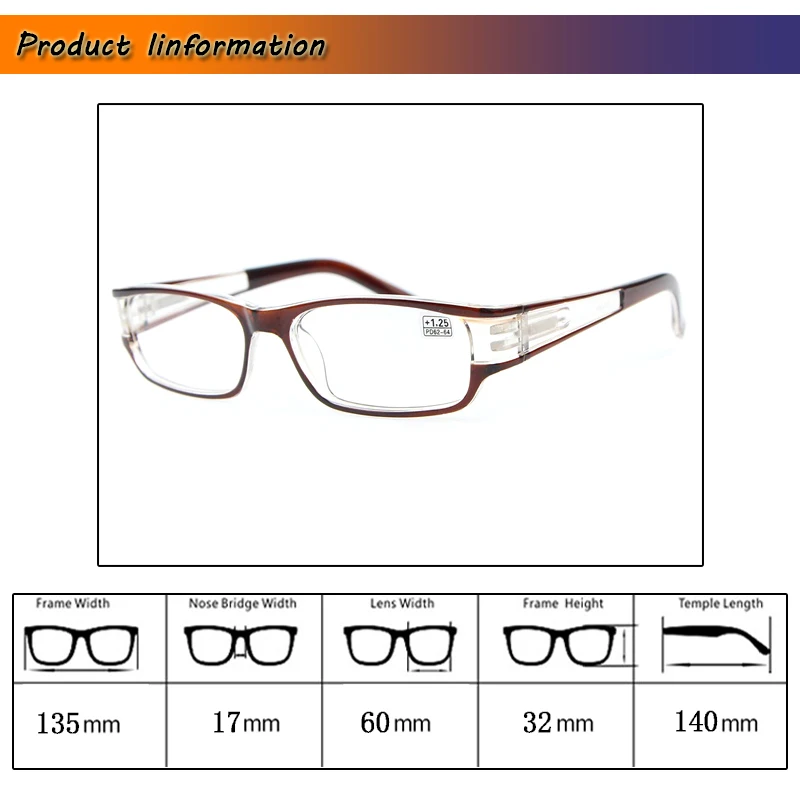 Reading glasses for women Spectacles Square Frame Clear Temple Design Fashion Glasses magnifier Diopters Sight Reader Gafas H5