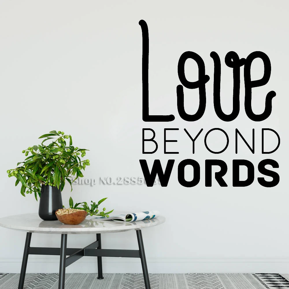 Love Beyond Words Quote Wall Decals Home Decoration Adesivo De Paredes Removable Diy Wall Sticker Livingroom Bedroom Decal LC377