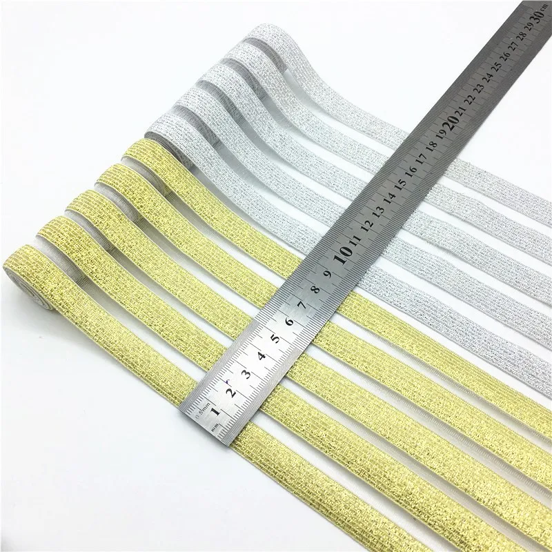 50mm 90mm Silver Gold Elastic Bands Glitter Mesh Soft Elastic Band DIY Crafts Sewing Hand Made Garment Dress Accessory 1meter