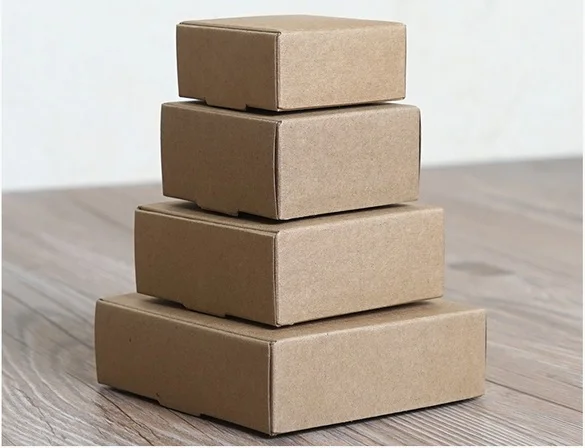 4 Sizes Small Kraft Paper Boxes Brown Gift Boxes Jewelry Candy Chocolate Classic Packaging 500pcs\lot Free shipping