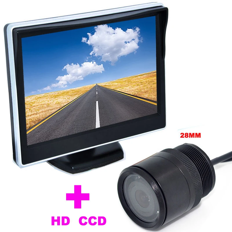 28mm Car Rearview Camera backup camera CCD 170 Angle+2 in 1 Auto Parking Assistance System 5