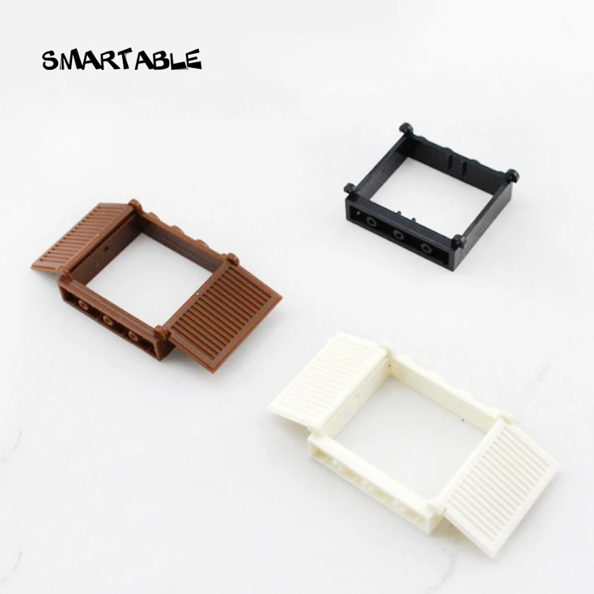 Smartable Window Frame 1x4x3 With Corrugated Window Building Blocks Parts Toys Compatible All Brand 3853+3856 City Toy 20pcs/lot