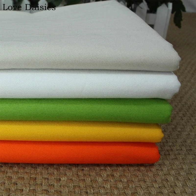 100% Twill di cotone Drill Solido ORO BIANCO ARANCIONE SCURO ROSSO BLU NERO Tessuto per FAI DA TE di Lavoro Manuale Abbigliamento Giacca A Vento