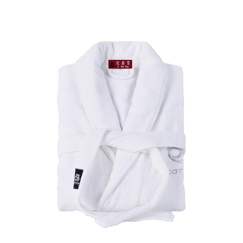 

Winter Bathrobe Men Cotton Lengthened Shawl Men's robe Home Clothes Long Sleeved Robe Coat Bathrobe Men Dressing Gwn Men White