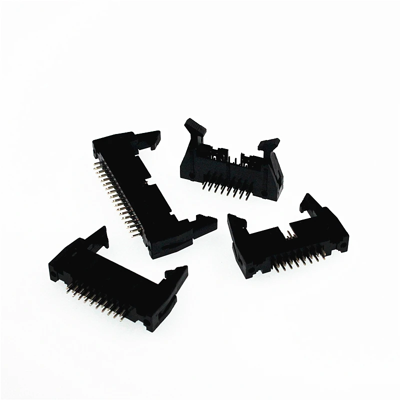 

10pcs DC2 2.54mm Straight / Right angle Hook Horn Socket Connector 10/14/16/20/26/30/40P Buckle For Flat Ribbon Cable IDC Socket