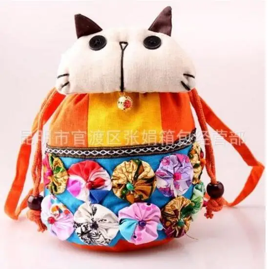 10 pieces 2022 New Creative Cartoon Animals Bags Lovely Cat Personalized Tote Bag Women's Fashion National Wind Shoulder Bag